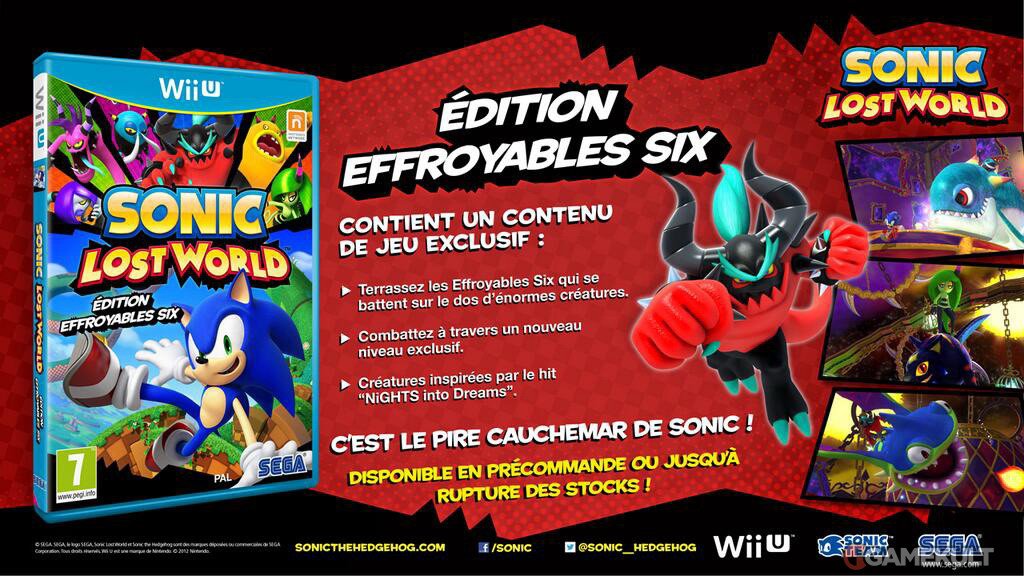 Le poids de Sonic Lost World sur l'eShop